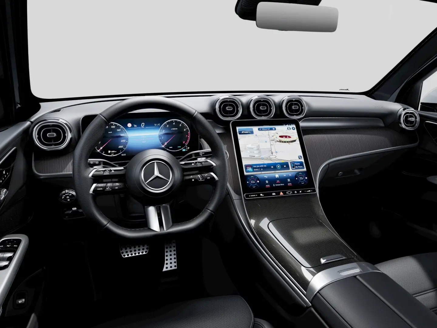 preowned-GLC-Close-up-of-the-cockpit-with-displays-in-a-Mercedes-Benz-GLC