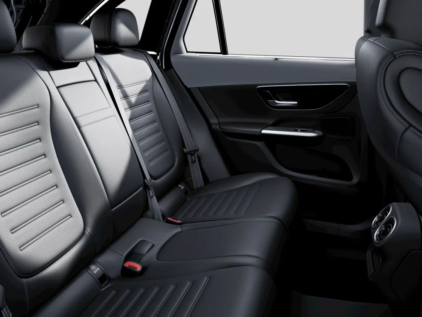preowner GLC back seat displays in a Mercedes Benz GLC